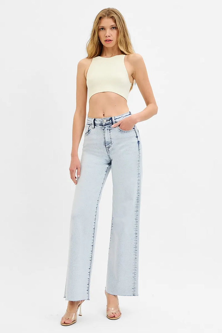 RISEN Full Size High Rise Wide Leg Jeans Plus Size Jeans