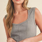 Aemi + Co Exposed Seam Ribbed Wide Strap Tank