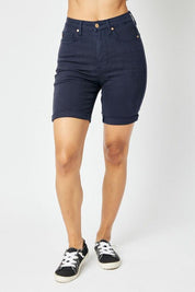 Judy Blue High Waist Tummy Control Bermuda Shorts | Denim Shorts Daverri Fashions