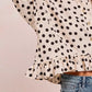 BiBi Polka Dot Printed Peplum Top with Front Button - DAVERRI FASHIONS