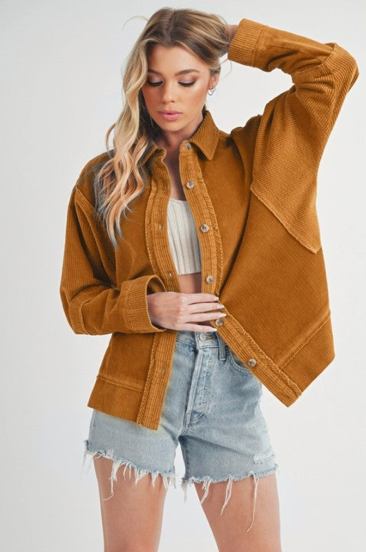 Aemi+Co Daphne Corduroy Jacket DARK HONEY Jackets