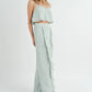 MABLE Crop Cami and Ruffled Wide Leg Pants Set Outfit Sets