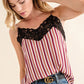 And The Why Stripe Print with Lace Cami