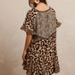 BiBi Leopard Prints Mix and Match Short Sleeves Dress Mini Dresses