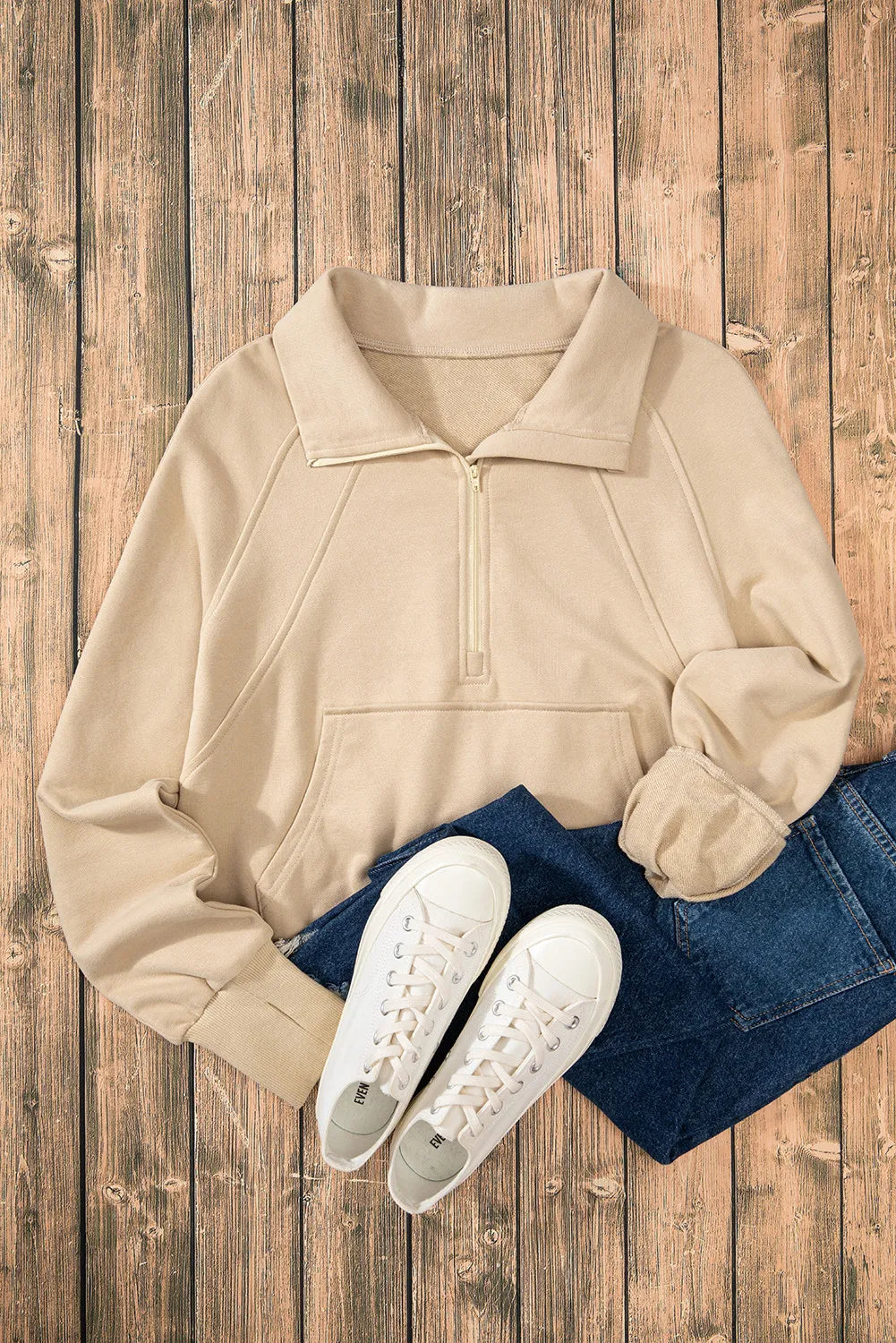 Half Zip Long Sleeve Sweatshirt | Sweatshirts Daverri Fashions