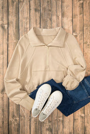 Half Zip Long Sleeve Sweatshirt | Sweatshirts Daverri Fashions