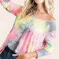 BiBi Tie Dye Print Low Gauge Knit Top - DAVERRI FASHIONS
