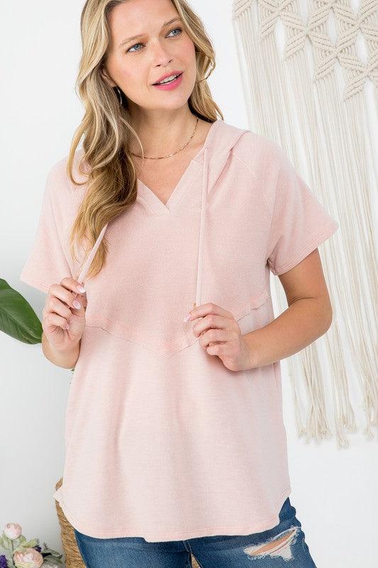 Oversized Short Sleeved Hoodie Sweatshirt Shirts & Tops