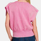 Washed Boat Neck Dolman Sleeve Top Tops