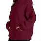 Maroon oversized kangaroo pocket long sleeve hoodie