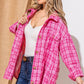 And The Why Full Size Tweed Button Down Long Sleeve Shacket Shackets