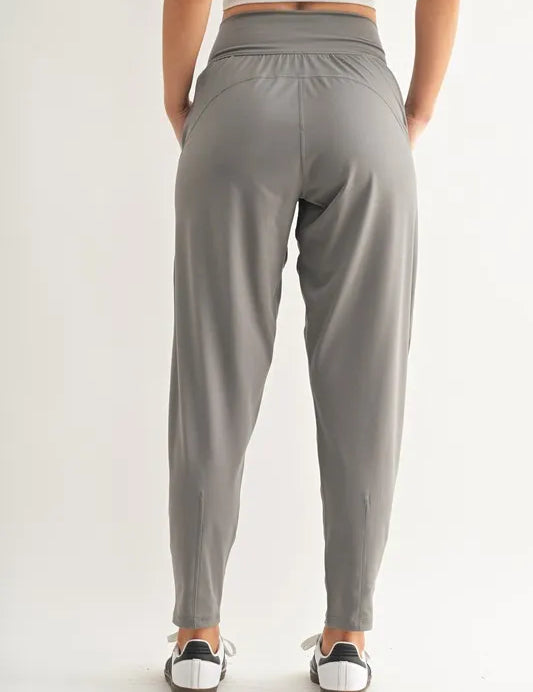 MONO B Flowbarrel High Waist Active Pants | Daverri Fashions