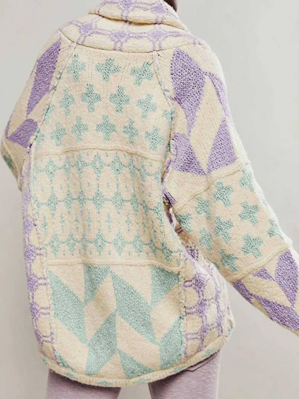 Collared Neck Long Sleeve Cardigan | Cardigans Daverri Fashions