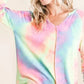 BiBi Long Sleeve Tie-Dye Terry T-Shirt - DAVERRI FASHIONS