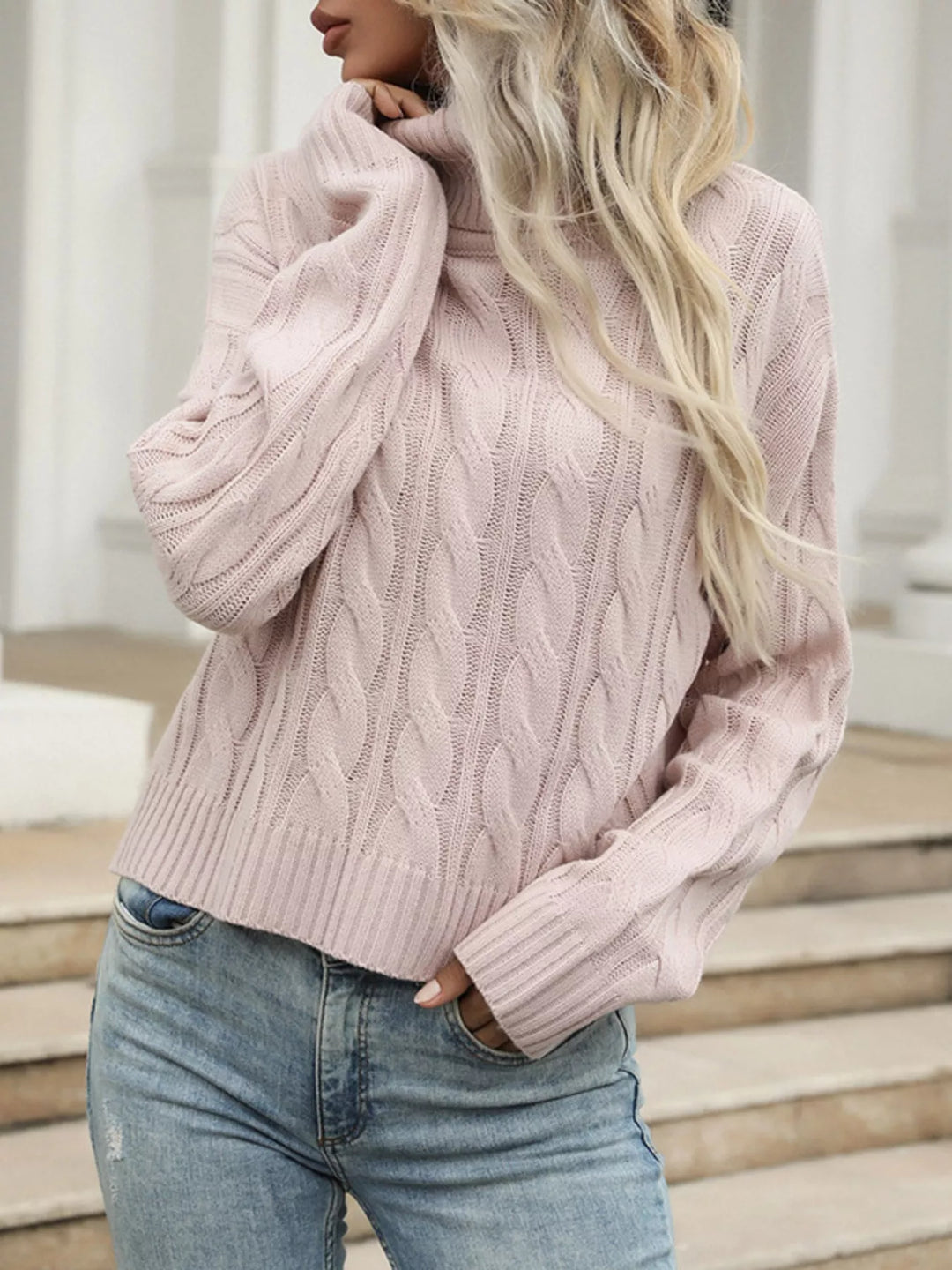 Cable Knit Turtleneck Sweater | Sweaters Daverri Fashions