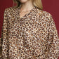 Umgee Leopard Print Balloon Sleeve Blouse