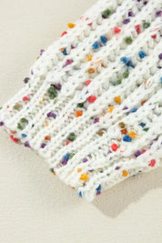 Twisted Confetti Boat Neck Sweater - DAVERRI FASHIONS