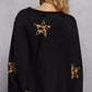 POL Round Neck Long Sleeve French Terry Sweatshirt with USA Letter Animal Patch - DAVERRI FASHIONS