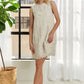 ADORA Applique Round Neck Sleeveless Shift Dress Mini Dresses