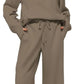 Half Zip Long Sleeve Top and Pants Set - DAVERRI FASHIONS