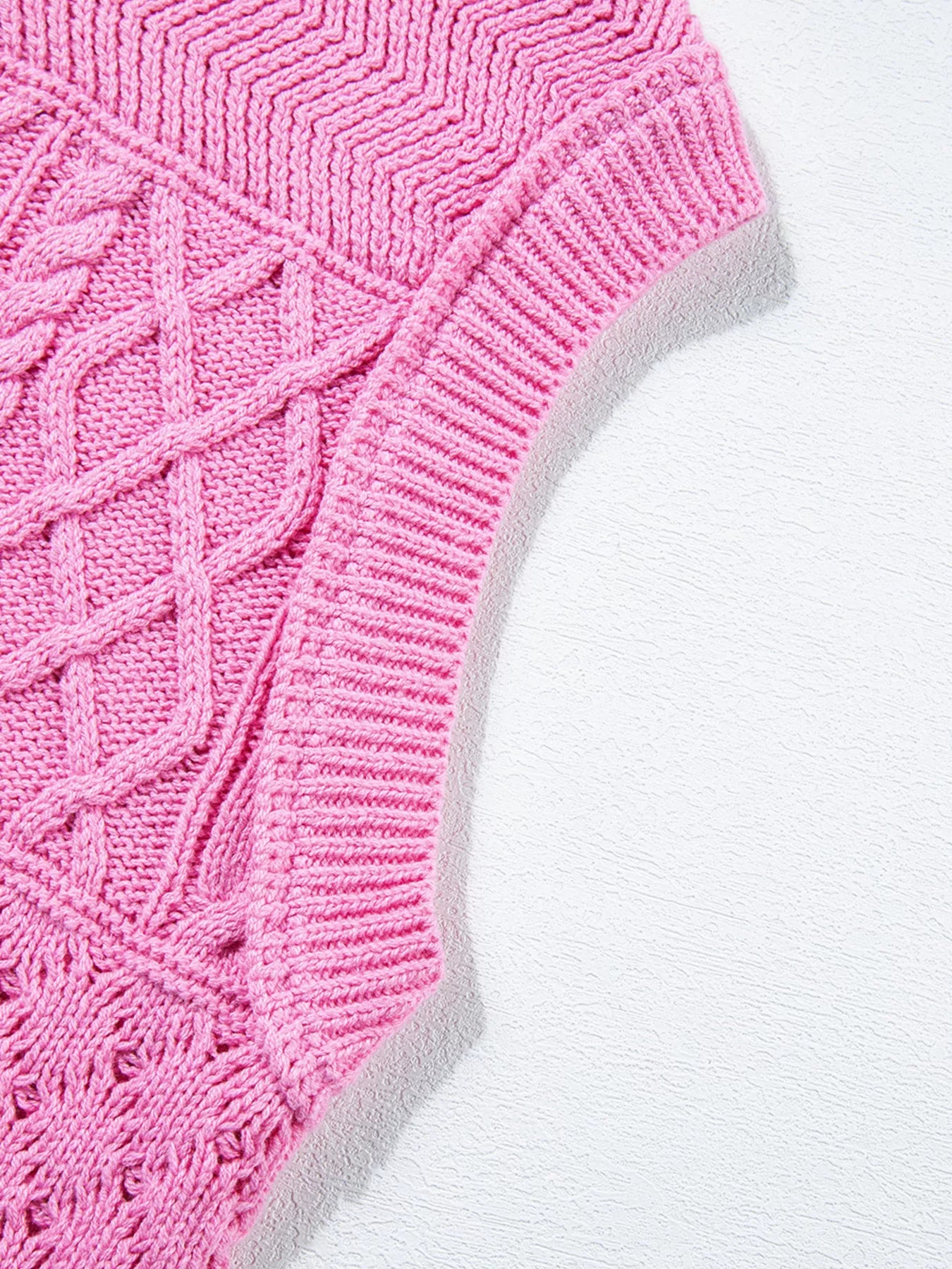 Cable Knit Dolman Sweater Vest | Sweater Vests Daverri Fashions