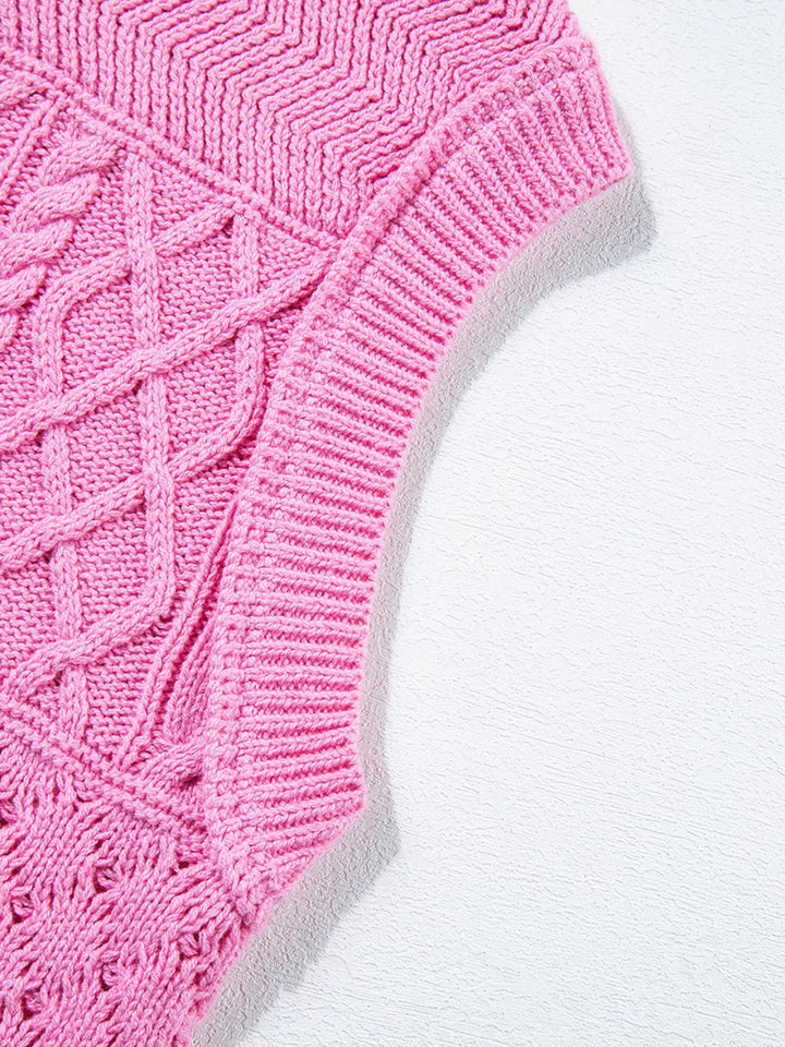 Cable Knit Dolman Sweater Vest | Sweater Vests Daverri Fashions