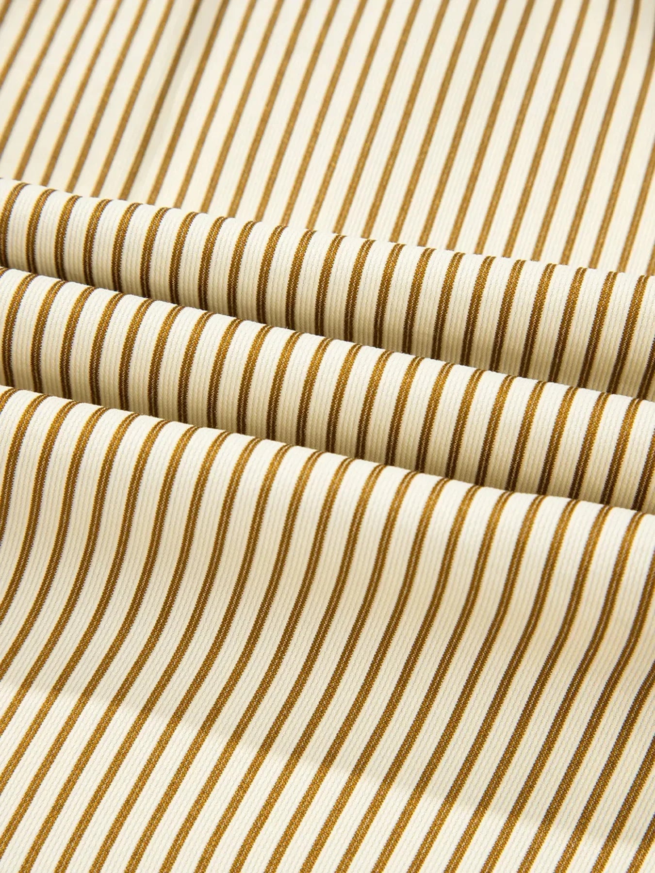 Stripe Collared Neck Cuffed Long Sleeve Drop Waist Mini Dress - DAVERRI FASHIONS