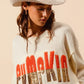 SO ME Contrast Sequin Pumpkin Slogan Sweater Top Sweaters
