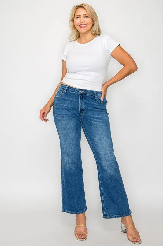 bytos Full Size Cat's Whiskers Mid Rise Ankle Jeans | Jeans Daverri Fashions