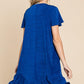Culture Code Full Size Short Sleeve Ruffled Asymmetric Hem Dress Mini Dresses