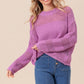 BiBi Openwork Long Sleeve Knit Top Sweaters