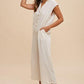 Annie Wear Button Detail Wide Leg Jumpsuit with Pockets