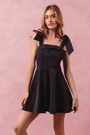 BLACK SO ME Fit and Flare Washed Gameday Dress | Daverri Fashions