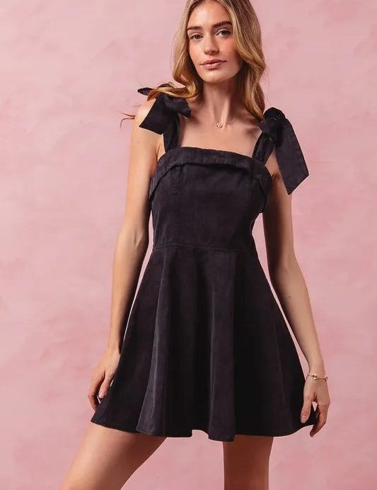 BLACK SO ME Fit and Flare Washed Gameday Dress | Daverri Fashions
