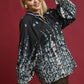 Umgee Full Size Floral Vine Print Blouse with Balloon Sleeves Plus Size