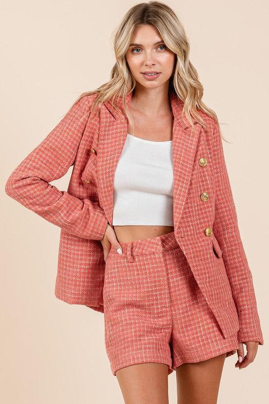 Mittoshop Tweed Classic Shorts with Side Pockets - DAVERRI FASHIONS