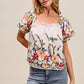SO ME Floral Embroidered Two Way Off The Shoulder Blouse Blouses