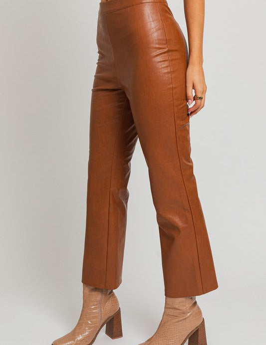 Le Lis Vegan Leather Straight Pants Bottoms