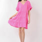 VERY J Texture V-Neck Ruffled Tiered Dress Midi Dresses