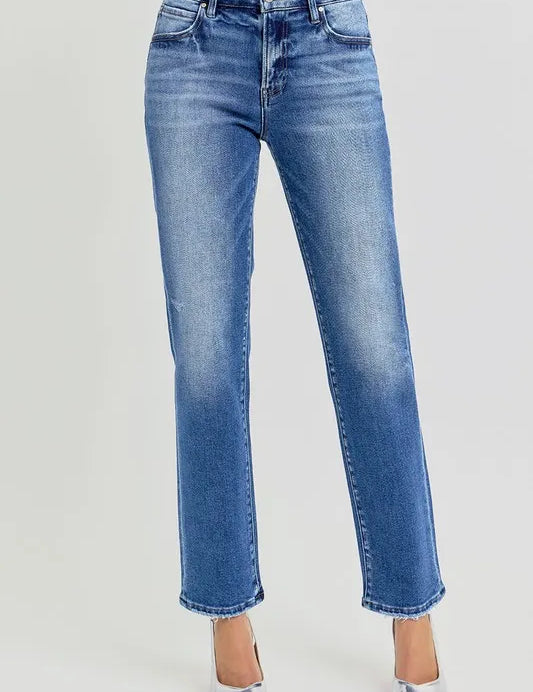 RISEN Mid Rise Ankle Tapered Jeans | Daverri Fashions