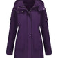 Purple waterproof hooded parka by Daverri Fashions, plus size windproof coat