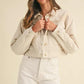 MABLE Embroidered Quilted Cropped Jacket