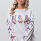 BiBi American Flag USA and Star Sequin Sweatshirt Sweatshirts