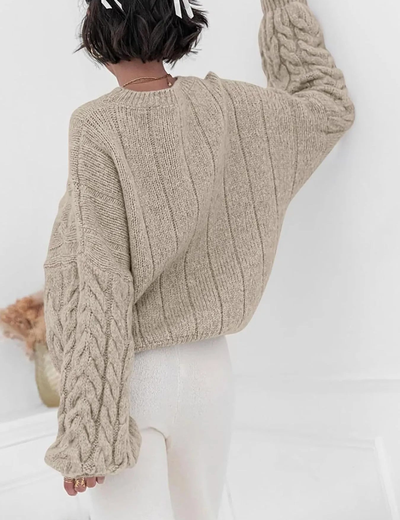 Cable Knit Long Sleeve Sweater | Sweaters Daverri Fashions