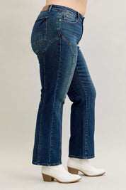 Judy Blue Full Size Seam Detail Straight Leg Jeans Plus Size | Jeans Daverri Fashions