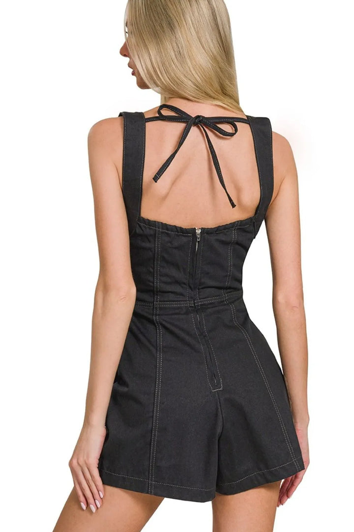 Zenana Tie Back Romper Rompers