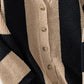 Waffle-Knit V-Neck Striped Long Sleeve Cardigan - DAVERRI FASHIONS