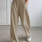Daverri beige and black striped high-waisted wide-leg pants