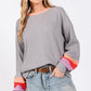 SAGE + FIG Color Block Waffle Knit T-Shirt - DAVERRI FASHIONS