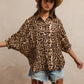 BiBi Leopard Prints Oversized Short Sleeves Top Tops